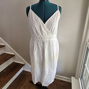NWT 22 Lane Bryant White Eyelet Lace Sun Dress